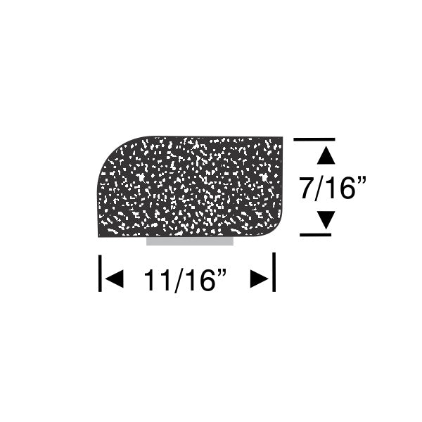 7/16" x 11/16" Rectangular Rounded Edge with Peel-N-Stick - per ft