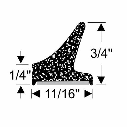 3/4" Medium "V" Profile with Peel-N-Stick - per ft