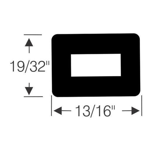 19/32" Hollow Rectangular Dense Extrusion