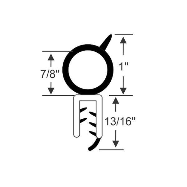 1" Top Bulb with Tab Push-On