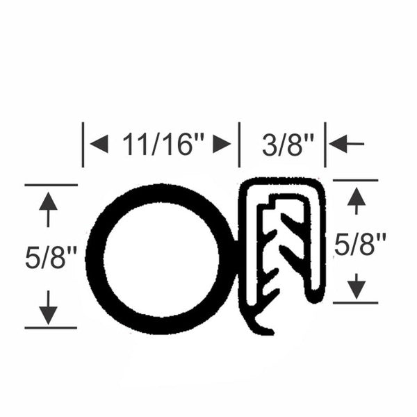 5/8" Side Bulb Push-On Weatherstrip