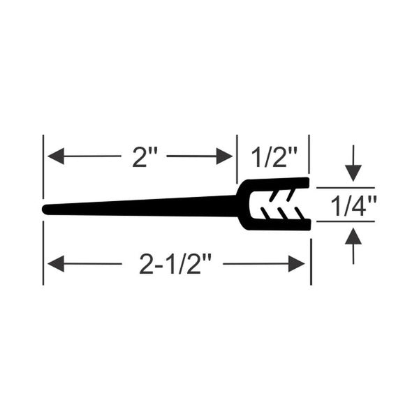 2" Wiper Push-On Weatherstrip