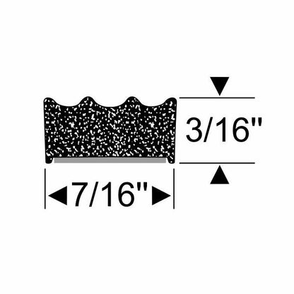 3/16" x 7/16" Ribbed Weatherstrip with Peel-N-Stick - per ft.