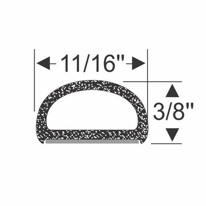 3/8" Medium Hollow Half Round with Peel-N-Stick - per ft