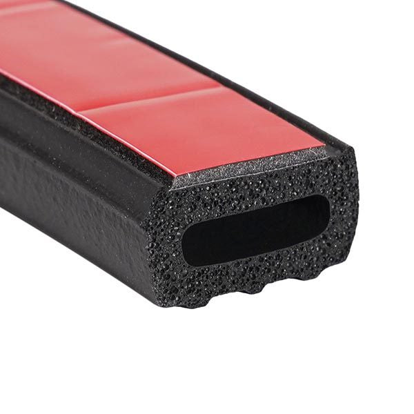 3/8" Ribbed Hollow Wide Rectangular with Peel-N-Stick - per ft