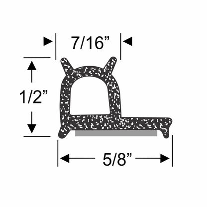 1/2" "P" Seal with Tabs - per ft