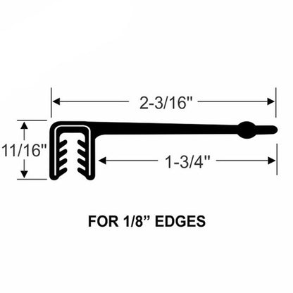 1-3/4" C-Clip Push-On Side Wiper