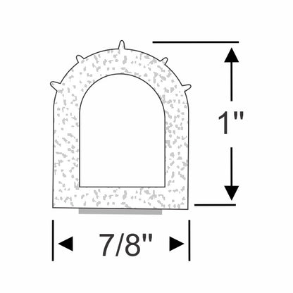 1" Ribbed Hollow Bulb Weatherstrip, White - per ft.