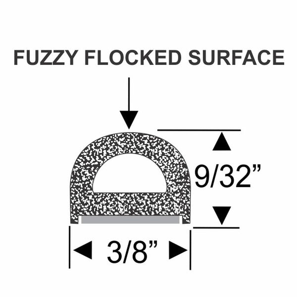 9/32" Flocked Half Round with Peel-N-Stick Weatherstrip