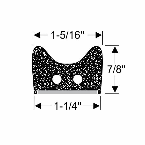 7/8" Compartment Weatherstrip with Peel-N-Stick - per ft