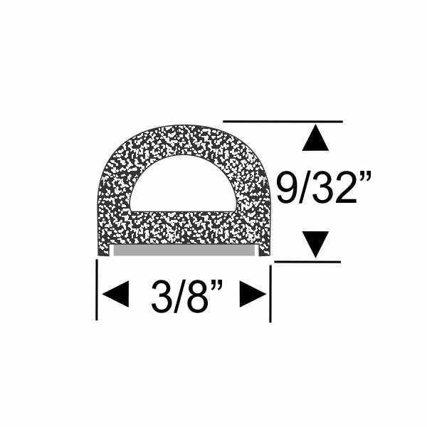 9/32" Small Hollow Half Round with Peel-N-Stick - per ft