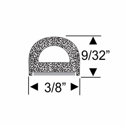 9/32" Small Hollow Half Round with Peel-N-Stick - per ft