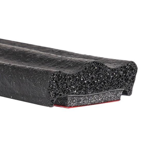 5/32" x 3/8" Ribbed Sponge Rubber with Peel-N-Stick - per ft.