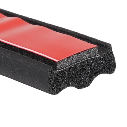 5/32" x 3/8" Ribbed Sponge Rubber with Peel-N-Stick - per ft.